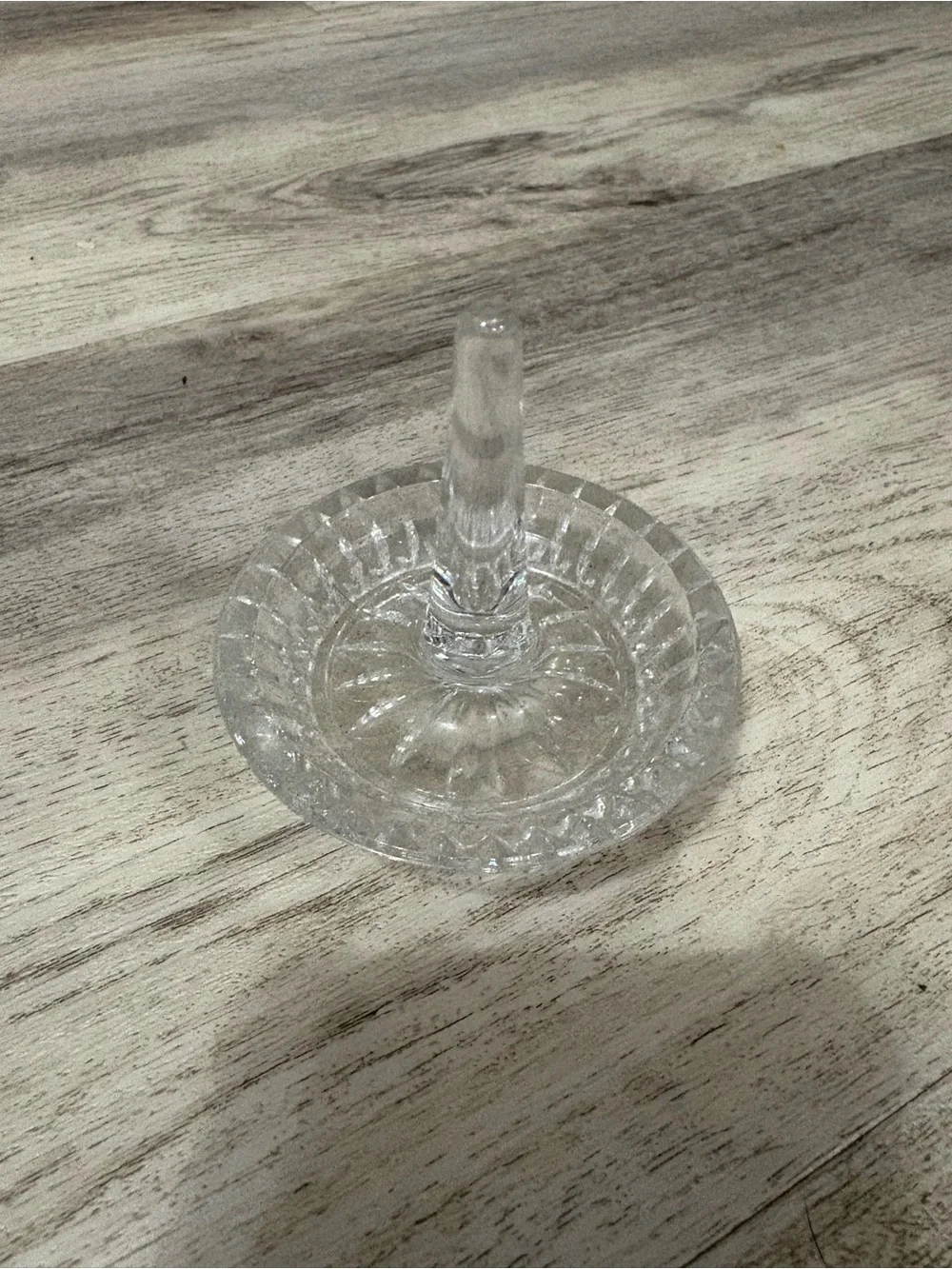 Vintage Clear Glass Crystal Ring Holder